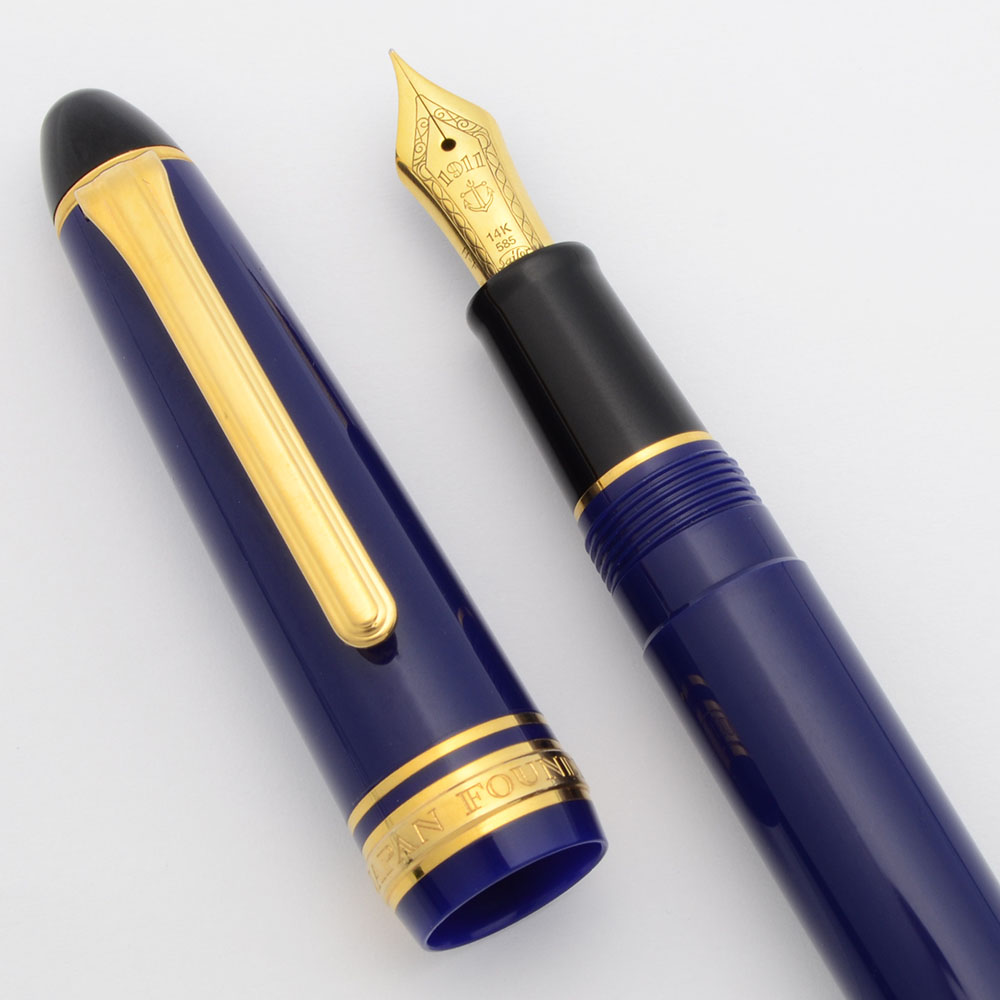 Sailor 1911S Fountain Pen - Standard Size, Dark Blue, Gold Trim